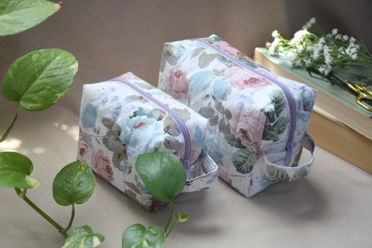 Spring Rose Quilted Pouch (مجموعة) | باوتش ورد الربيع