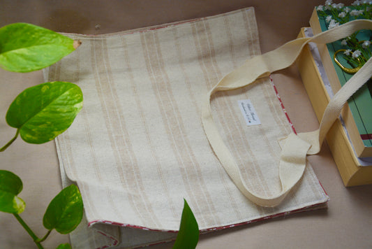 حقيبة توت قماشية مخططة – Striped Canvas Tote Bag